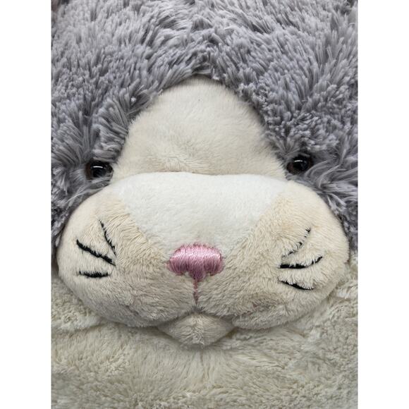 American Mills Squishable Round Cat Giant Plush Stuffed Animal Pillow Gray White - Picture 4 of 7